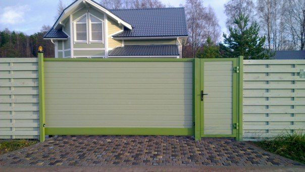 Металлические откатные ворота